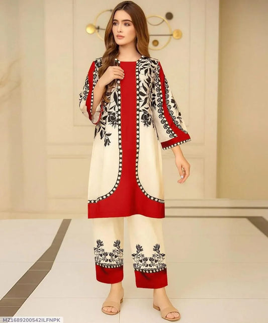 Swiss Lawn Printed Co-Ord 2Pcs Stiched IF-03
