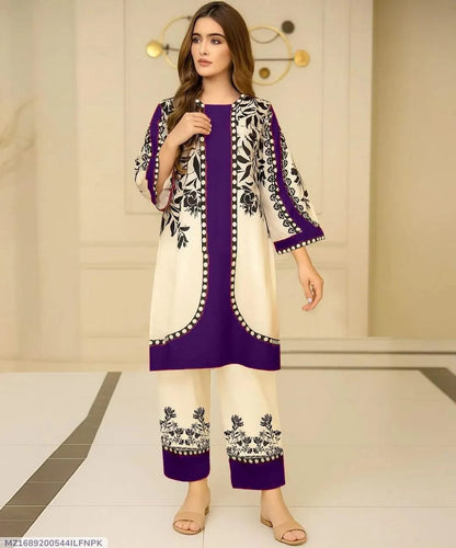 Swiss Lawn Printed Co-Ord 2Pcs Stiched IF-03
