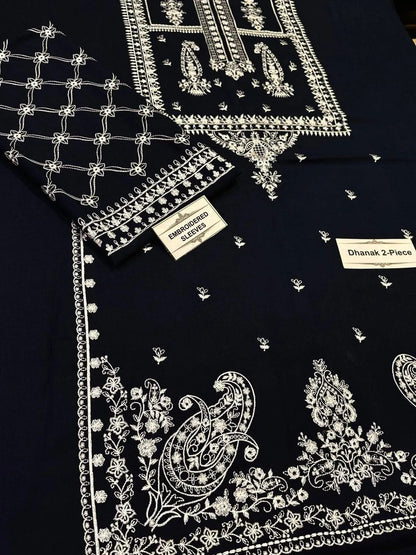 2 Pcs BREEZE DhanakUnstitched Embroidered Suit-KS