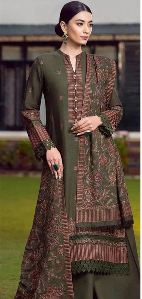 3 Pcs Bareeze Dhanak Unstitched Embroidered Suit-KS