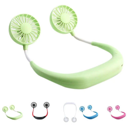 Hanging Neck Fan for Kitchen Folding Fan Wearable Portable Neckband Mini Fan USB Chargeable