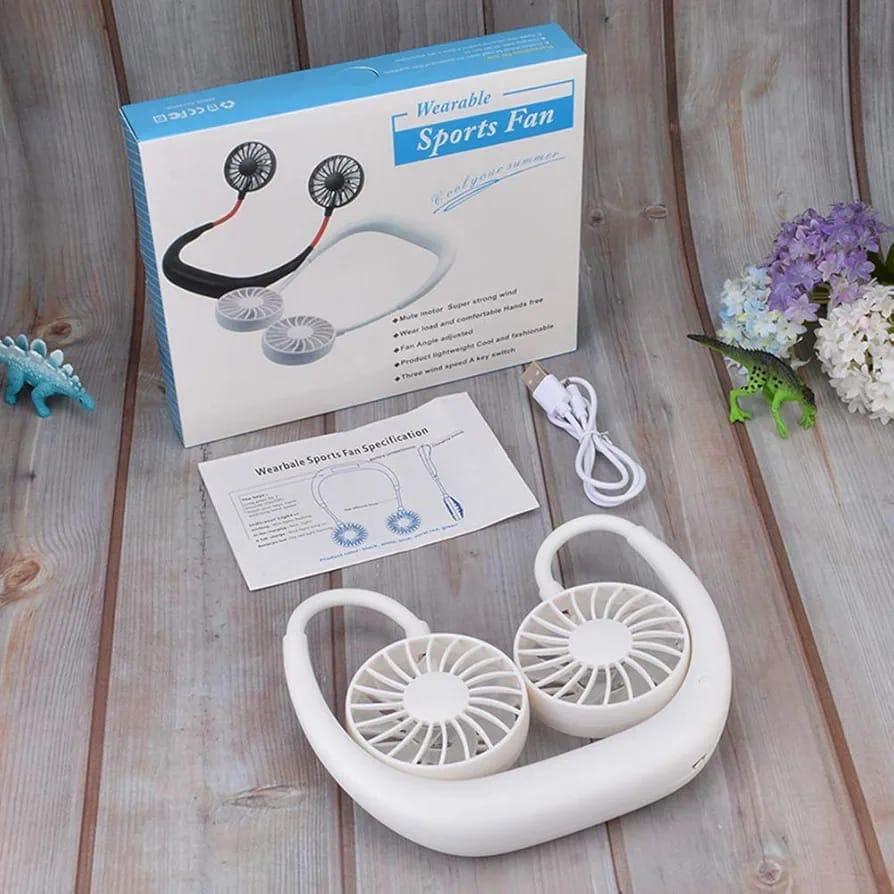 Hanging Neck Fan for Kitchen Folding Fan Wearable Portable Neckband Mini Fan USB Chargeable