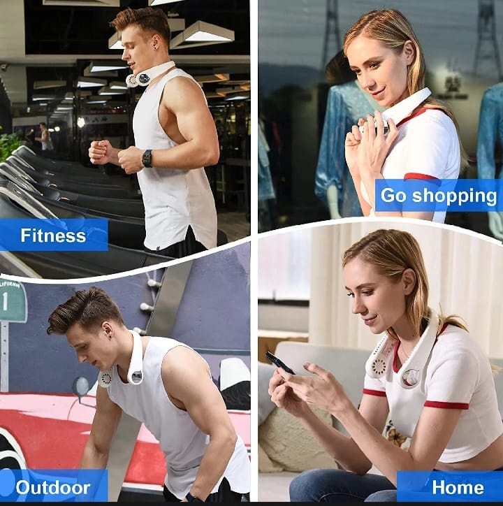 neck fan /Portable Bladeless Hanging Neck Fan | Super Cooling Strong Fan 360°