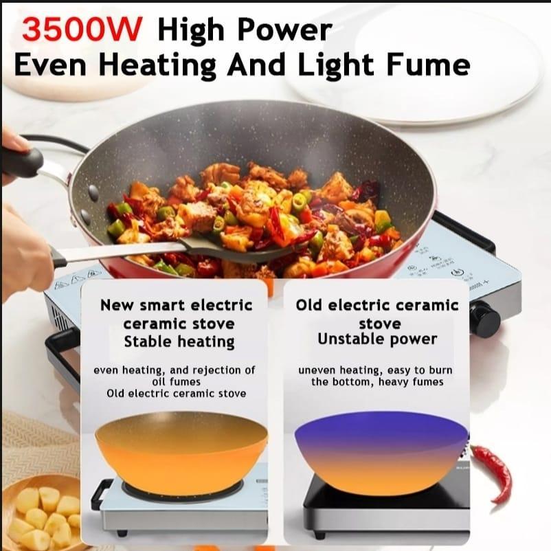 RAF 3500W Infrared Cooker | Multi-Function Electric Hot Plate with Fast Heating Light Wave Technology, Touch Control Panel, Durable Crystal Glass Surface & Energy Efficient Design