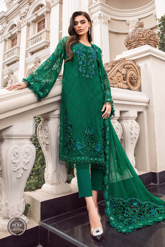 Maria B -Emerald Green Chiffon Collection UnStiched